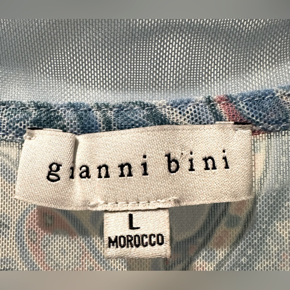 Gianni Bini Floral Mesh Printed Long Sleeve Midi Dress w Tonal Slip - Picture 6 of 8